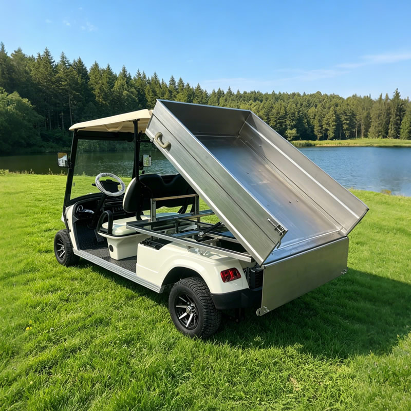 Carro de golf personalizado con plataforma volcadora de carga de acero inoxidable - EG2048HCX