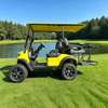 Carro de golf eléctrico amarillo de 4 plazas con estante de carga | Vehículo turístico todoterreno para lugares panorámicos y centros turísticos - EG202DKSZ