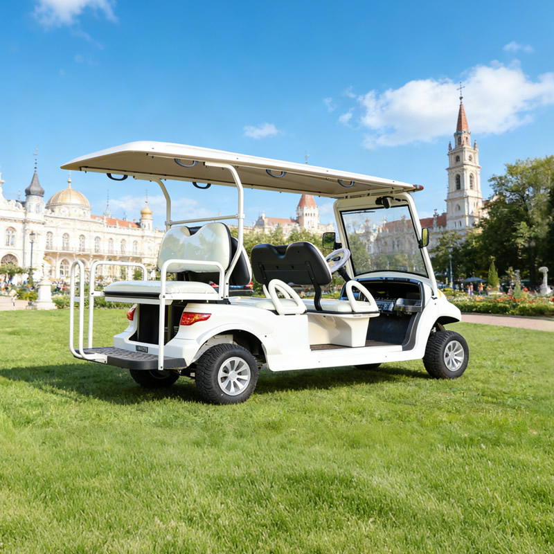 Carro de golf eléctrico blanco elegante para bodas | Traslado de lujo para invitados de 6 plazas para eventos - EG204AKSZ