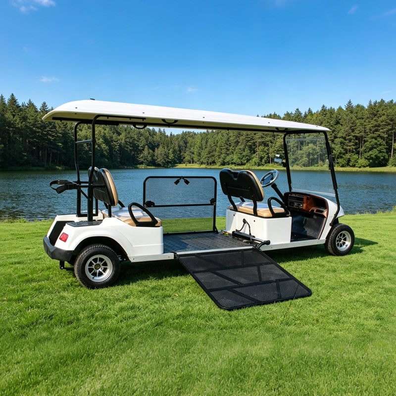 Carro de golf eléctrico para discapacitados accesible en silla de ruedas/carro turístico con rampa para silla de ruedas - EG2068T