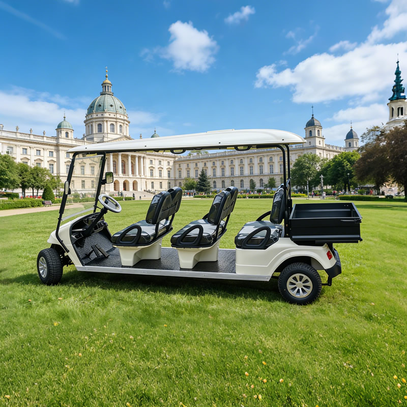 Carro de transporte eléctrico personalizado para 6 pasajeros con caja de carga trasera - EG2068K