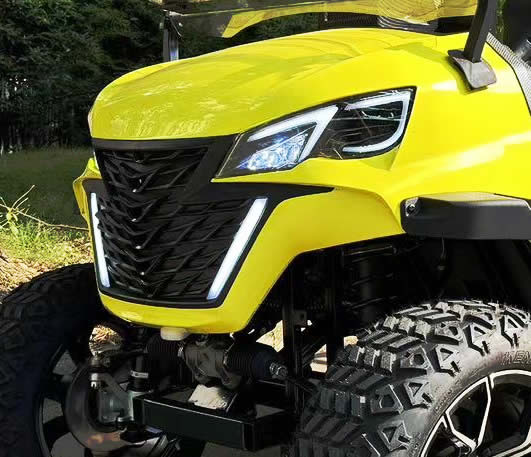La parte delantera del carrito de golf La 