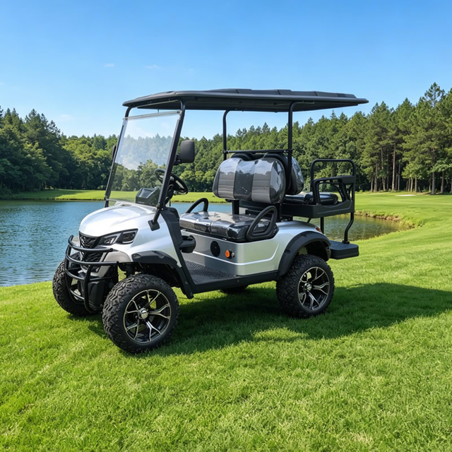 Carro de golf eléctrico de 4 plazas directo de fábrica | Todoterreno con portaequipajes | Personalizable para complejos turísticos y lugares panorámicos - EG202DKSZ