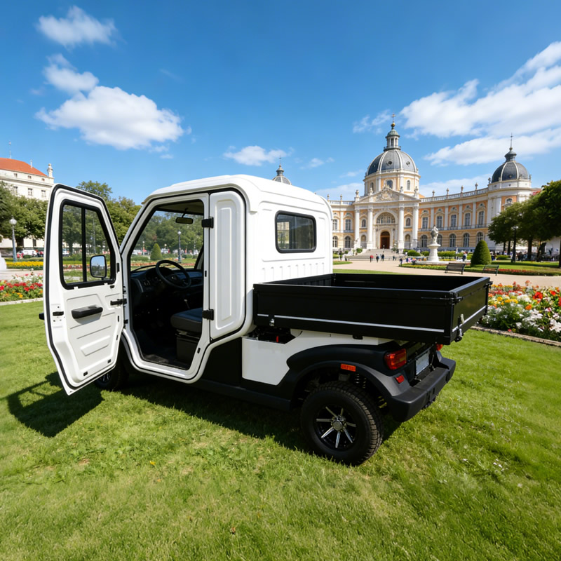 Mini camión eléctrico: vehículo utilitario cerrado legal de calle de 2 plazas para mantenimiento - EG204AHCXR