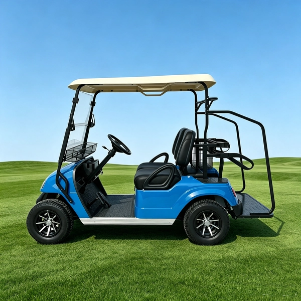 Carro de golf eléctrico azul personalizado con portaequipajes trasero | Fabricante mayorista - EG2028KG