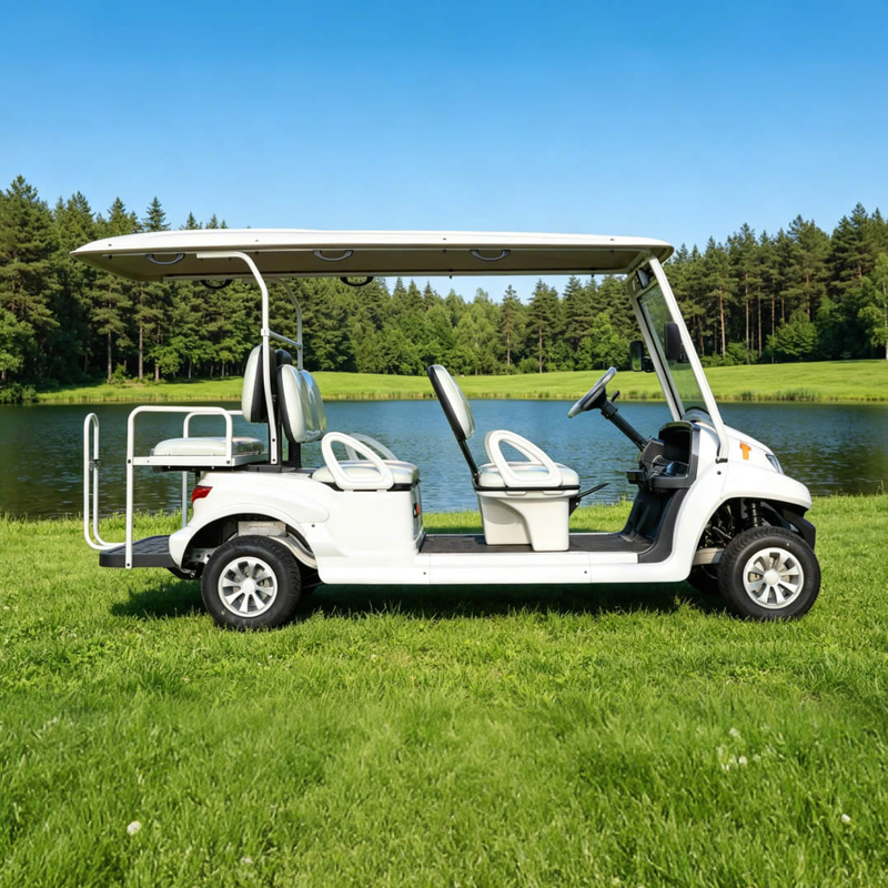 Carro de golf eléctrico blanco elegante para bodas | Traslado de lujo para invitados de 6 plazas para eventos - EG204AKSZ