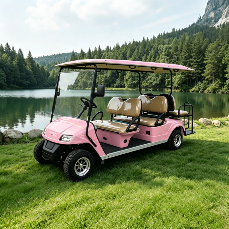 Carro de golf rosa personalizado