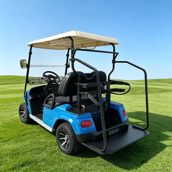 Carro de golf eléctrico azul personalizado con portaequipajes trasero | Fabricante mayorista - EG2028KG