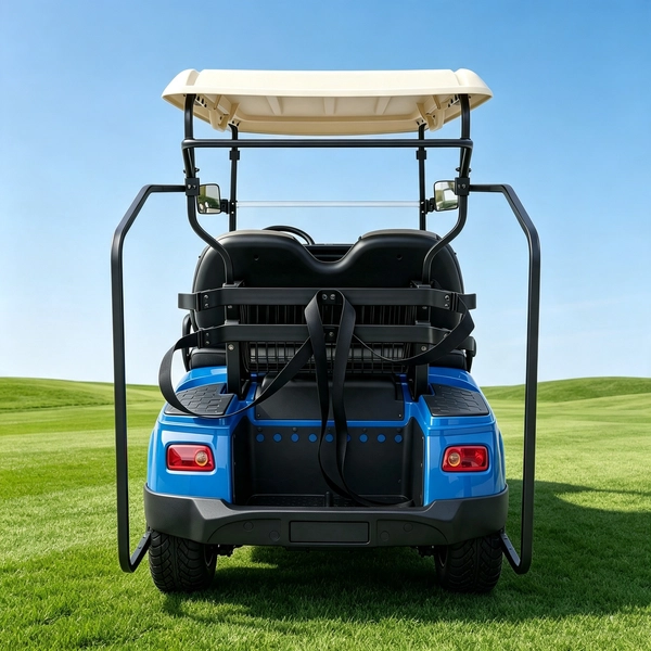 Carro de golf eléctrico azul personalizado con portaequipajes trasero | Fabricante mayorista - EG2028KG