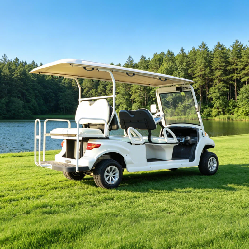 Carro de golf eléctrico blanco elegante para bodas | Traslado de lujo para invitados de 6 plazas para eventos - EG204AKSZ